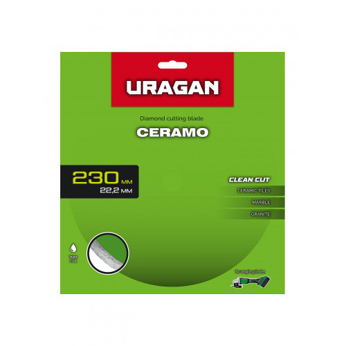 URAGAN CERAMO 230 мм, диск алмазный отрезной сплошной (36707-230)