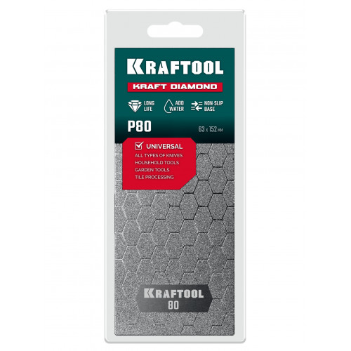 KRAFTOOL DIAMOND 63 х 152 мм, Р80, пластина алмазная заточная (35710-080)