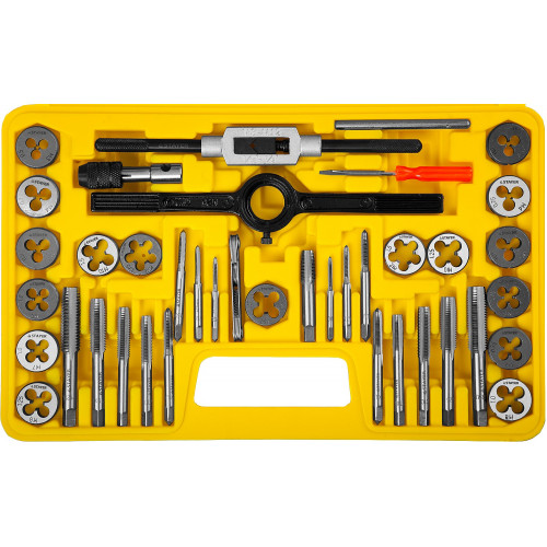 STAYER MaxCut 40 предметов, набор метчиков и плашек, инструментальная сталь
