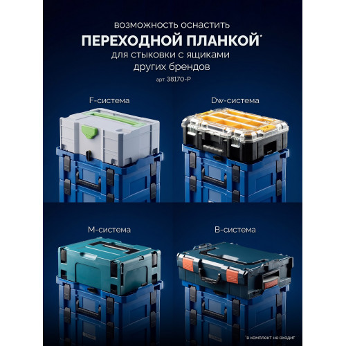 ЗУБР МОДУЛЬ-М 166 х 402 х 302 мм, пластиковый ящик для инструментов, Профессионал (38170-M)